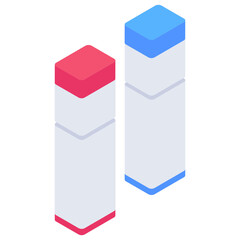 
Pastel crayons isometric icon, painting tool

