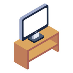 
Editable isometric design of drawer table icon

