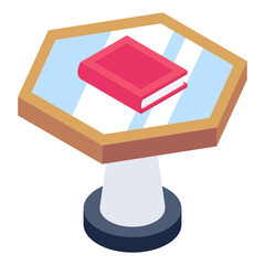 
Editable isometric design icon of round table 

