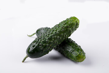 Sliced cucumber isolated on white background