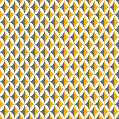 Seamless geometric pattern with orange and gray rhombuses. Optical illusions and repeating patterns, textile, fabric, weaving, ethnic motif.