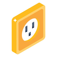 
Plug socket isometric style icon, editable vector 

