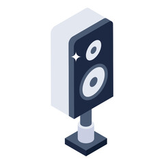 
Speaker isometric style icon, sound system 

