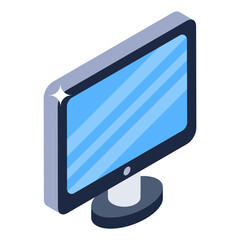 
Monitor isometric icon, editable vector 

