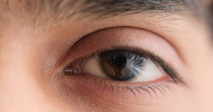 Close Up Of Blinking Eye Of A Man