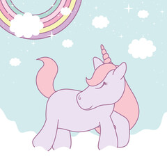 unicorn over clouds