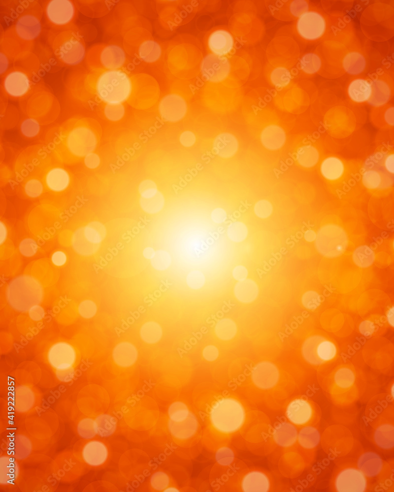 Wall mural bright light with red particles vector background. yellow bubbles blurring from white saturated expl