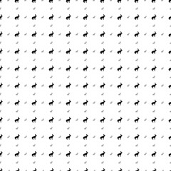 Square seamless background pattern from geometric shapes are different sizes and opacity. The pattern is evenly filled with black hare symbols. Vector illustration on white background