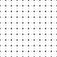 Fototapeta na wymiar Square seamless background pattern from black bug symbols are different sizes and opacity. The pattern is evenly filled. Vector illustration on white background