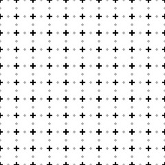 Obraz premium Square seamless background pattern from black plus symbols are different sizes and opacity. The pattern is evenly filled. Vector illustration on white background