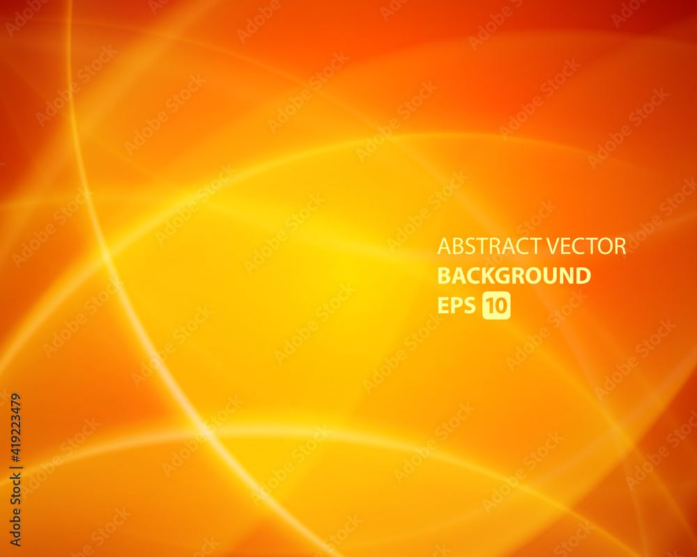 Wall mural orange abstract geometric shape lines vector background. digitally spectacular wave and graphic art 