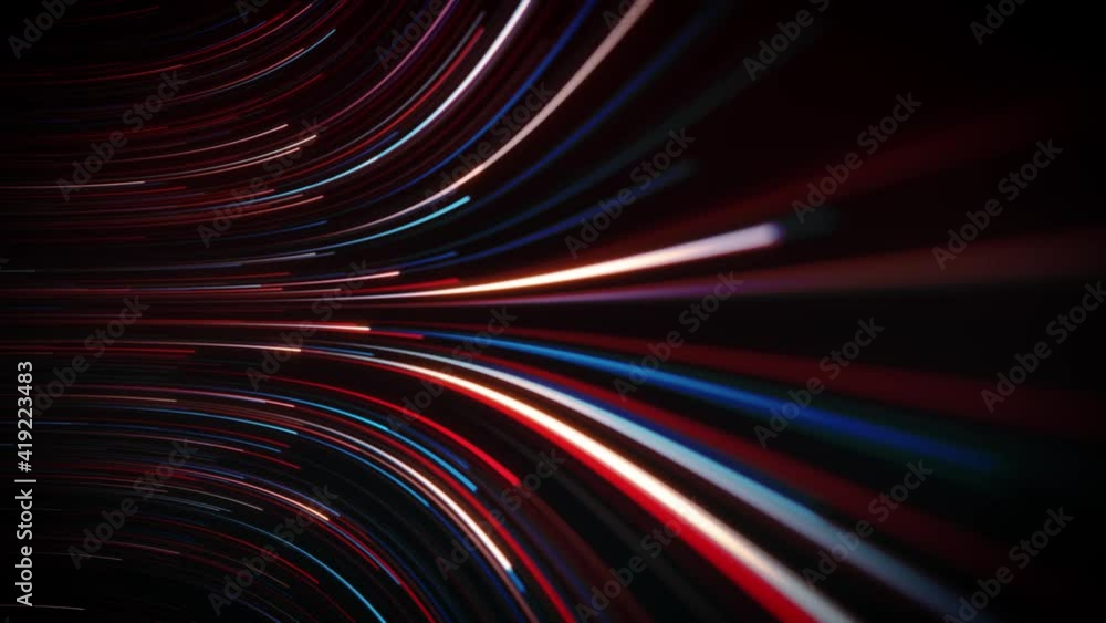 Poster abstract light strings patterns flowing background loop/ 4k animation of an abstract technology back