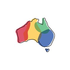 Australia map logo design illustration vector template