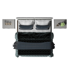 BED TOP VIEW - BEDROOM IN PLAN
