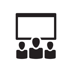 Team presentation board and people group icon