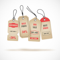 Vector stickers, price tag, banner, label. Coupon sale, offers and promotions vector template.