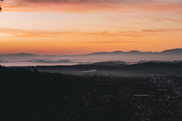 sunset over the mountains