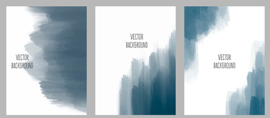 Set of vector watercolour universal backgrounds with copy space for text	