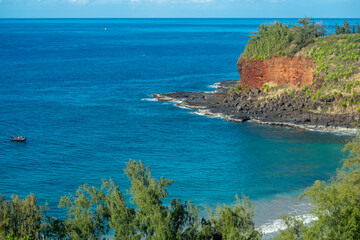 Private beach, Allerton Garden, Hawaii, Kauai, USA.