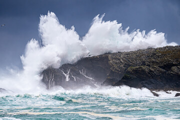 The Mighty Atlantic meets the Butt of Lewis, Ness, Isle of Lewis, Scotland.