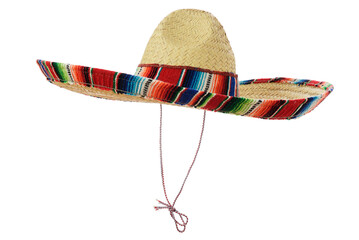Mexican Sombrero isolated on a white background. - obrazy, fototapety, plakaty