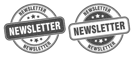 newsletter stamp. newsletter label. round grunge sign