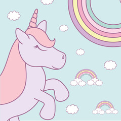 Obraz na płótnie Canvas unicorn and rainbows