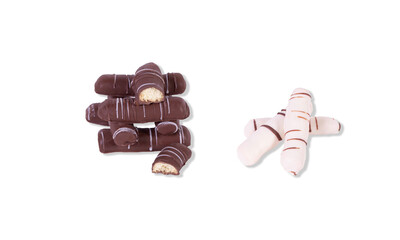 Black and white cholate stick