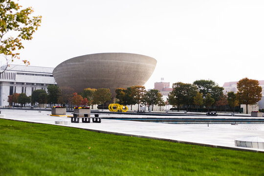 ALBANY, UNITED STATES - Feb 21, 2021: The Egg, Empire State Plaza, Albany, NY