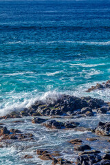 Waves breaking on Hookipa Beach, Maui, Hawaii, USA.