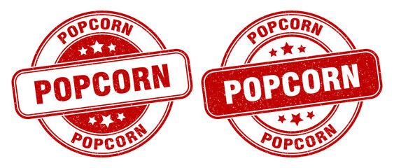 popcorn stamp. popcorn label. round grunge sign