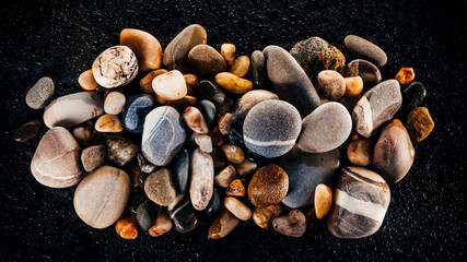 Sea rocks, top view. Sea background.