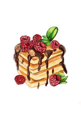 Dessert illustration, food illustration, watercolor print