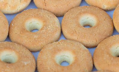 Close up tasty biscuits textured - Selective focus