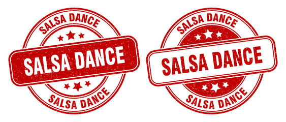 salsa dance stamp. salsa dance label. round grunge sign