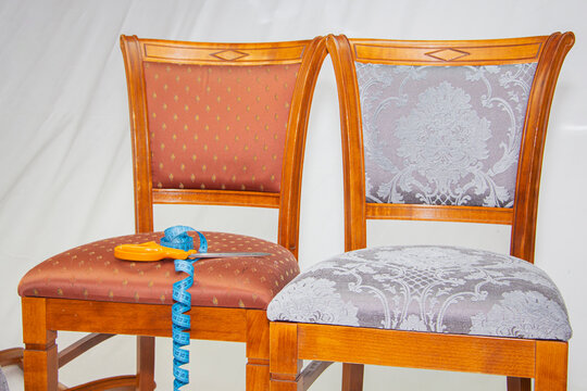 Vintage furniture: restoration of old chairs, replacement of upholstery.