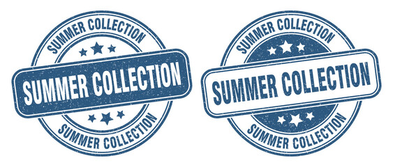 summer collection stamp. summer collection label. round grunge sign