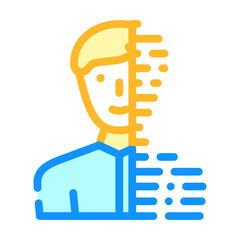 digital portrait color icon vector illustration line