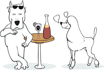 dog in love drink bar