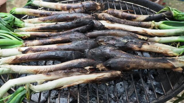catalan calcots on thebarbecue 