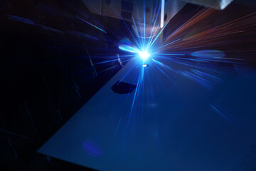 Laser cutting processing of stainless metal sheet