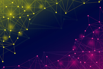 Modern technology background with cmyk polygonal grid. Abstract background