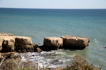Fototapeta premium Atlantic coast cliffs and rocks on the beaches of the Algarve