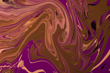 Violet an brown enamel abstract background.Makeup concept.Beautiful stains of liquid nail laquers.Fluid art,pour painting technique.Good as digital decor,copy space.Horizontal photography.
