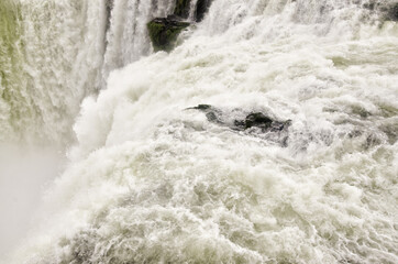 The flow of Waterfall Diablo's Throat in Iguasu Argentina