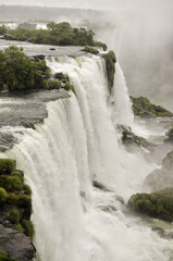The Cascade of Waterfalls in Iguasu Argentina Brazil
