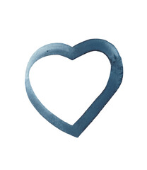 Watercolor abstract illustration, stylish heart image for a variety of design compositions on the theme of love. 