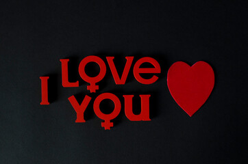 I love you with female symbols