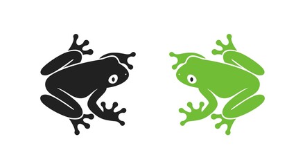 Frog logo. Abstract frog on white background