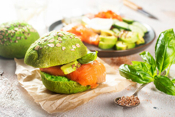 sandwich with salmon